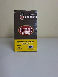 CHARUTO PHILLIES TITAN CAIXA COM 5UN CHOCOLATE
