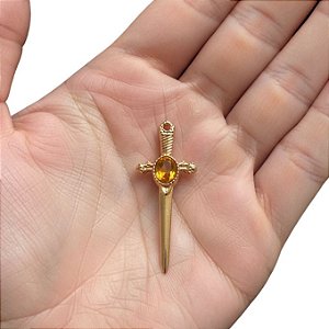 PINGENTE ESPADA ADAGA COM PEDRA