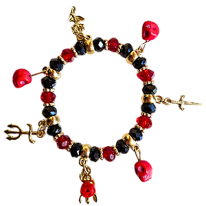 PULSEIRA CRISTAL ROSA CAVEIRA
