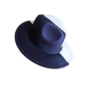CHAPÉU FELTRO BICOLOR BRANCO/PRETO