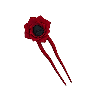 GRAMPO DE CABELO ROSA COM CAVEIRA