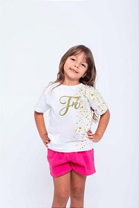 Camiseta infantil Coleção de Fim de ano Fé Branca