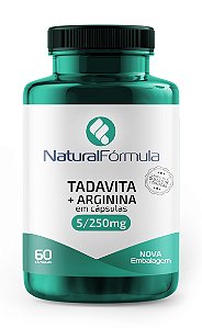 Tadavita 5mg + Arginina 250mg Vasodilatador Suplemento em Cápsulas
