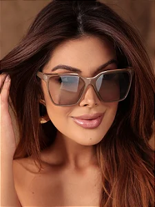 Óculos de Sol Feminino DNY Gatinho Acetato Cinza Transparente – Estilo Maxi & Sofisticação