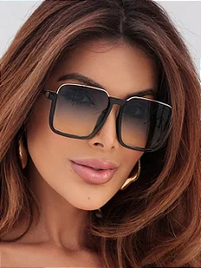 Óculos de Sol Feminino DNY Quadrado Metal/Acetato Azul/Amarelo – Estilo Marcante & Sofisticação