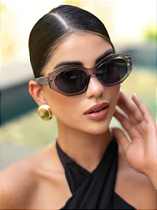 Óculos de Sol Feminino DNY TIFF Quadrado Acetato - Transparente