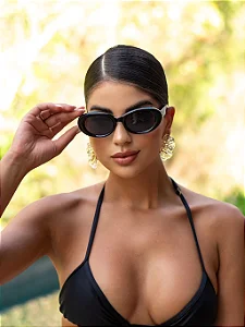 Óculos de Sol Feminino DNY Bossa 3.0 Oval Acetato - Preto
