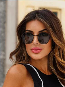 Óculos de Sol Unissex DNY Once Retangular Metal - Preto Degradê