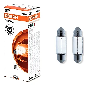 Lâmpada Torpedo Osram SV8.5-8 10W 12V Original (1 unidade)