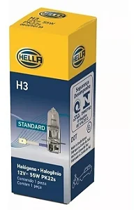 Lâmpada H3 12V 55W Amarela Hella Original (1 unidade)