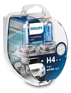 Par Lâmpadas Philips H4 Crystal Vision Ultra 55W