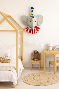Cabeça de Elefante Circense para Decoração