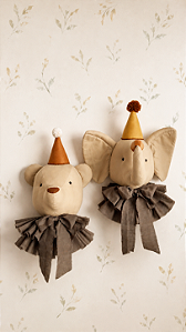 Cabeças Decorativas Urso e Elefante
