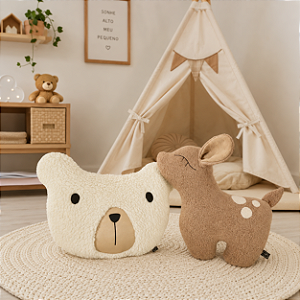 Almofada Urso Pelúcia 35cm Macia e Delicada