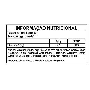 Vitamina D 2.000 UI - 60 cápsulas