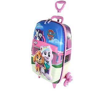 Mochila Patrulha Canina Skye Pet de Rodinhas e Lancheira de Costas 3D Maxtoy