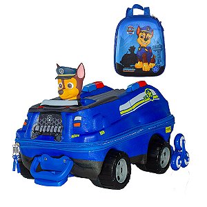 Mochila Escolar Carro Patrulha Canina Chase Maxtoy