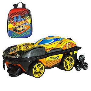 Mochila Escolar Hot Wheels Dune a Soar Motor Cromo Maxtoy Dourada