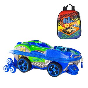 Mochila Escolar Hot Wheels Dune a Soar Motor Cromo Maxtoy Azul