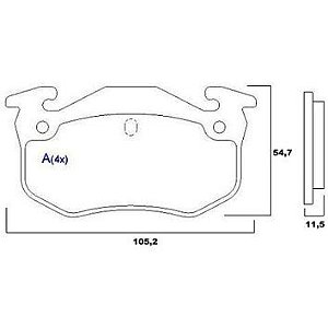 PASTILHA FREIO TRASEIRA PEUGEOT 206 / CLIO 1.6 16V 1993/