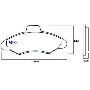 PASTILHA FREIO ESCORT 1.8 16V APÓS 1996