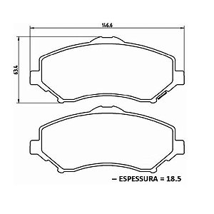PASTILHA FREIO DODGE JOURNEY APÓS 2008 / FREEMONT 2.4 APÓS 2011