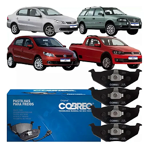 Jogo Pastilha de Freio Dianteira Cobreq N-288 VW Gol G5 G6 Saveiro Voyage Sistema Bosch