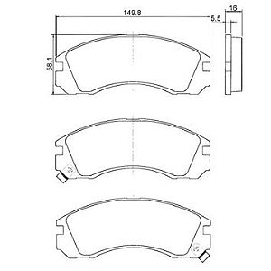 PASTILHA FREIO OUTLANDER APÓS 2003 / PAJERO 2.3 / 2.4 APÓS 1990
