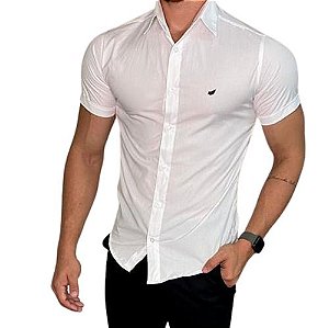 Camisa Slim Fit Masculina Mens Muscle Estilosa Manga Curta Vermelho