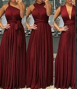 vestido madrinha cor bordo