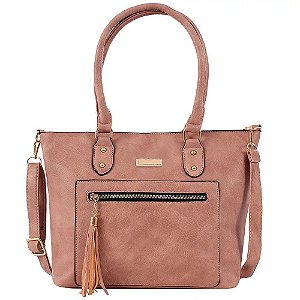 Bolsa Feminina em Couro Rosa Em Alto Relevo  Totem