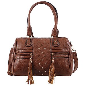 Bolsa Feminina couro Baguete Estilo Inglês Matelassê Marrom