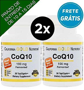 2X CoQ10 (Coenzima Q10) 100mg - California Gold Nutrition - 30 "Cápsulas gel" vegetarianas