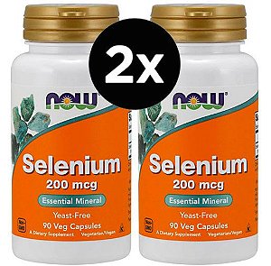 2X Selênio Now Foods - 200 mcg - 90 Vcaps