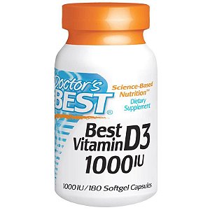 Vitamina D3 - Doctor's Best - 1000 IU - 180 Cápsulas 