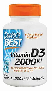 Vitamin D3, Doctor Best, 2.000 IU, 180 capsulas