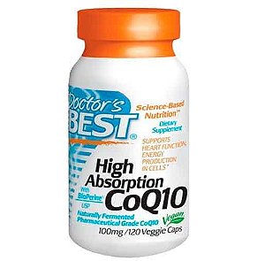 CoQ10 (Coenzima Q10) 100 mg com BioPerine - Doctor's BEST - 120 Cápsulas vegetarianas