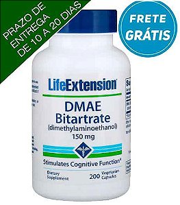 DMAE Bitartrato, Life Extension, 150 mg, 200 Cápsulas Vegetais