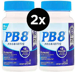 Probiótico PB8, Nutrition Now, com 120 capsulas - 2 Frascos Total De 240 Cápsulas