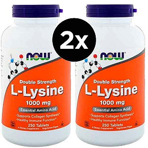 2X L-Lysine, Now Foods, 1,000 mg, 250 comprimidos
