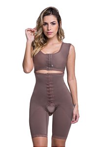 Cinta Modeladora Pós Cirurgica Short Alça Fecho Frontal Premium - UP Modela