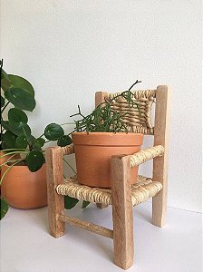 Suporte Para Plantas Mini Cadeira + Vaso