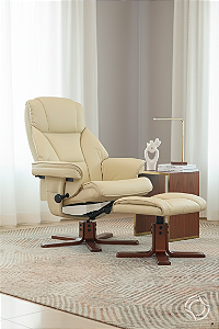 Poltrona Reclinável Cloud em Couro com 6 Pontos de Massagem