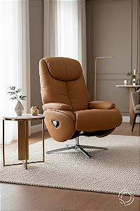 Poltrona Conforto Reclinável Manual com Puff para os Pés