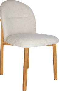 Kit 2 Cadeiras Curve Estofadas em Tecido com Espuma, Assento em Madeira e Pés de Metal