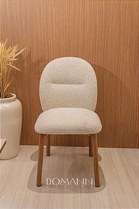 Kit 2 Cadeiras Curve Estofadas em Tecido com Espuma, Assento em Madeira e Pés de Metal