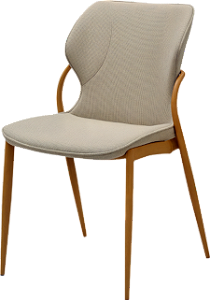 Kit 2 Cadeiras Dolce Assento em Tecido com Estrutura Metálica Amadeirada