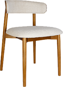 Kit 2 Cadeiras Lazio Estofadas em Tecido com Pés de Madeira