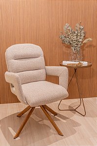 Kit 2 Cadeiras Mira com Assento em Tecido e Pés de Metal