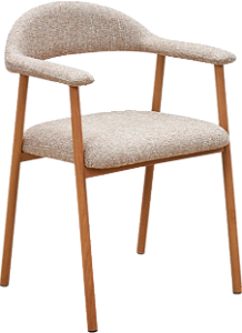 Kit 2 Cadeiras Milo Assento em Tecido com Estrutura Metálica Amadeirada